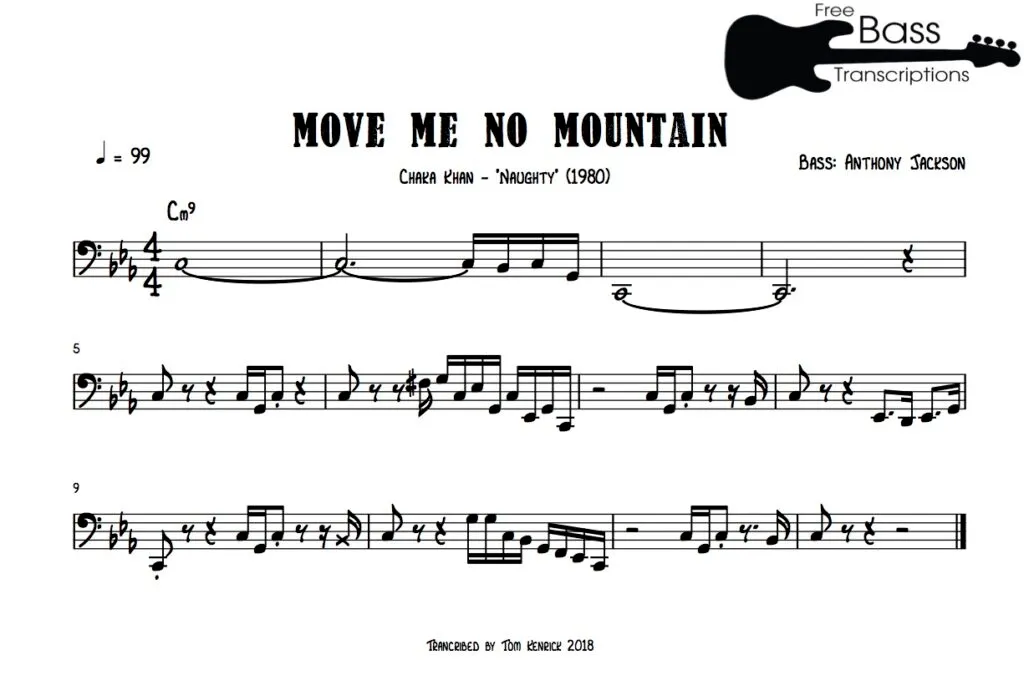 notation for Chaka Khan – Move Me No Mountain